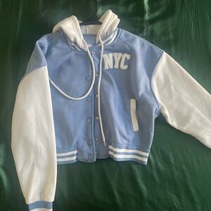Blue and White NYC Varsity Jacket